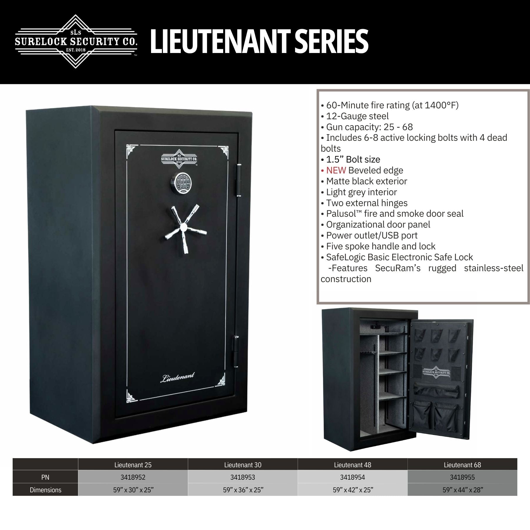 Surelock Security SLSLT-48B Gen II Lieutenant - Utah Safe Company